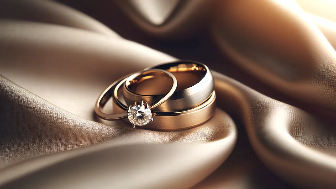 Förlovningsring och vigselring på hand